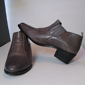 Stacy Adams Men's Gray Lizard print Leather shoes Sz 7.5 M . Pre-owned